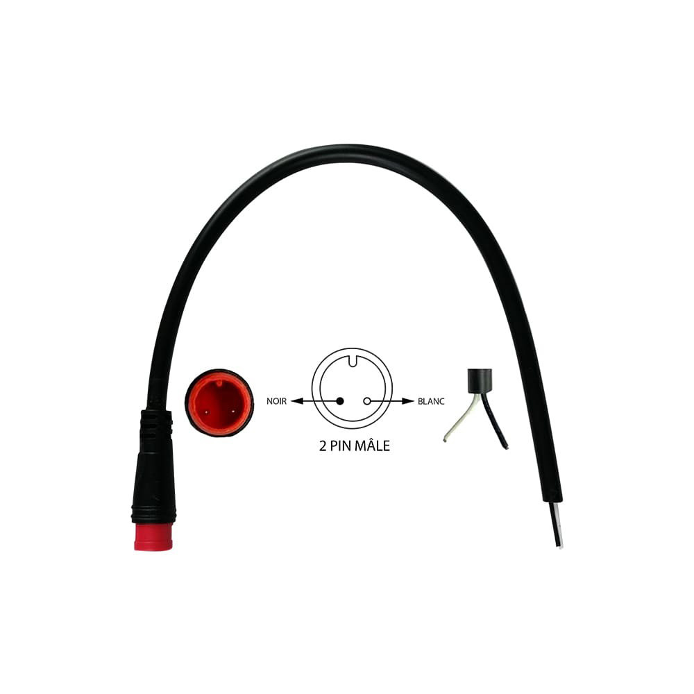 Conector estanco de 2 pines macho