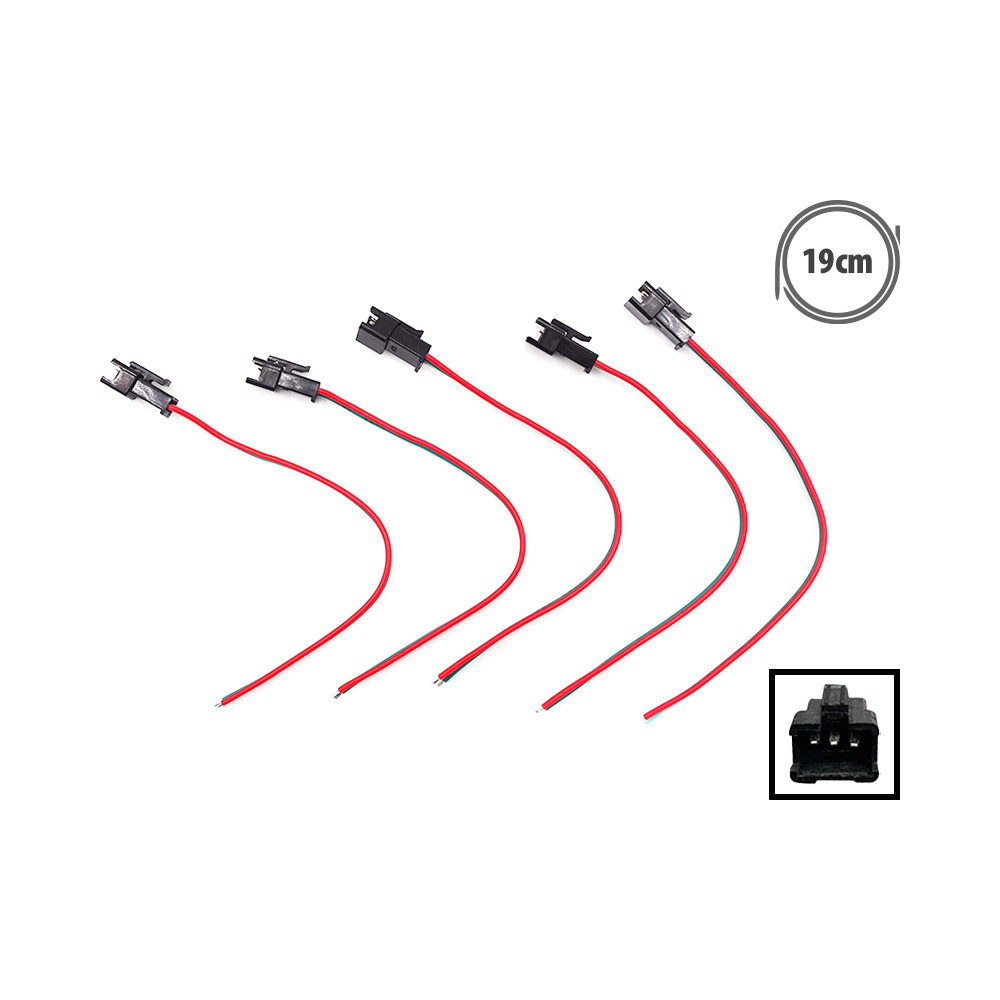 Conector JST de 3 pines con cable macho x5