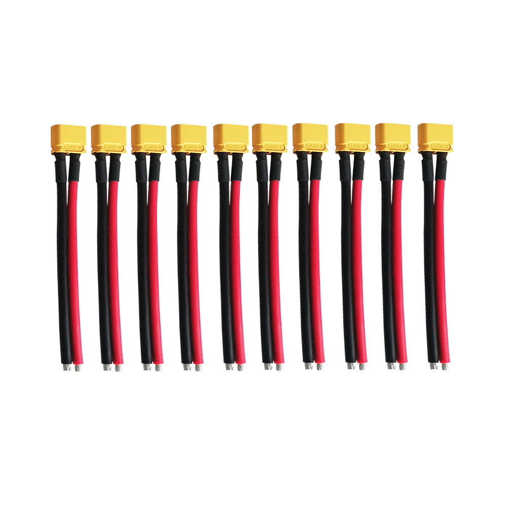 XT60 Male Plugs 10cm Cable x10 pcs