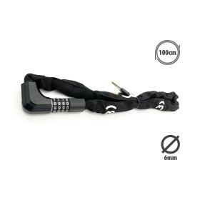6mm chain lock 1m long code + keys