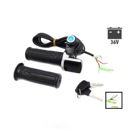 Poignées d'accélérateur Draisienne à clef avec écran LED 36V pour trottinette électrique - wattiz