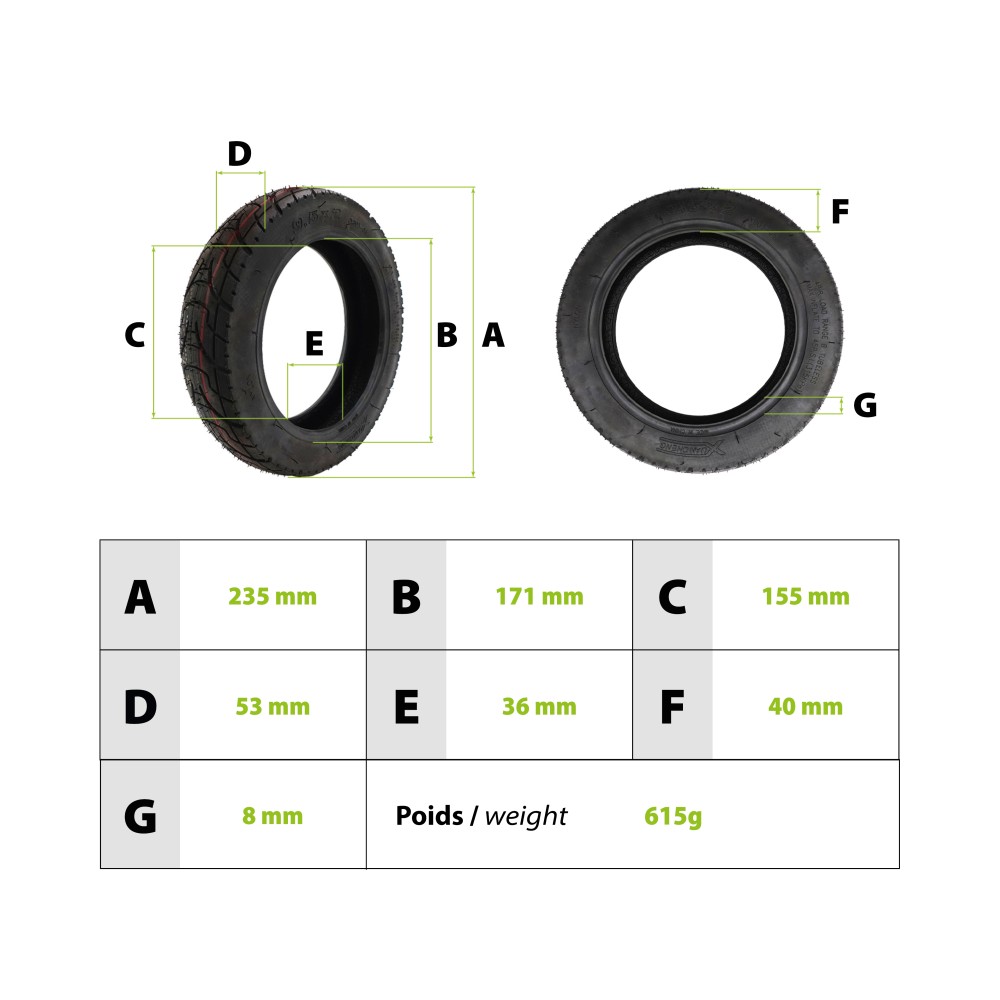 9.5x2 Xiaomi Tubeless Tire
