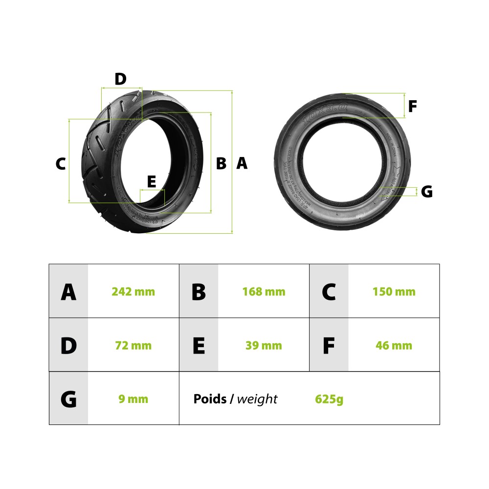 10X3 Inch Tire Voltek V8 KugooM4