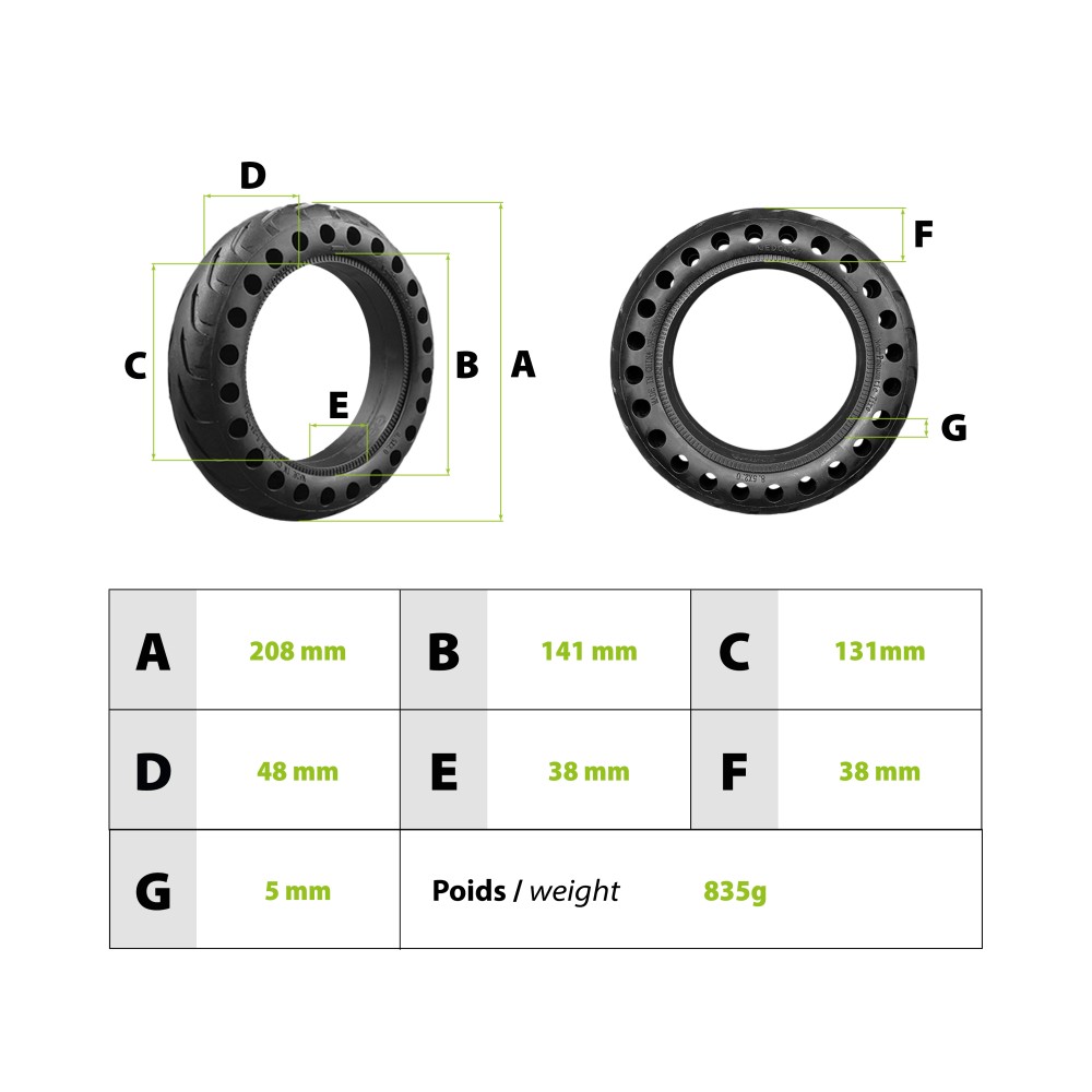 Zero 8 & 9 Front Solid Tire for Inokim Light 1 & 2