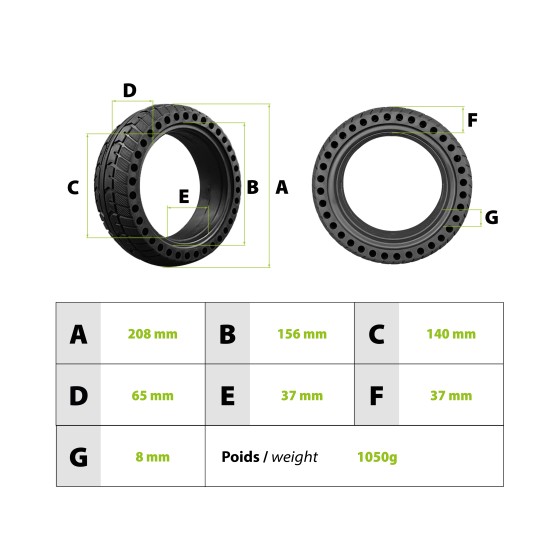Pneu plein pour Dualtron mini pour trottinette électrique - wattiz