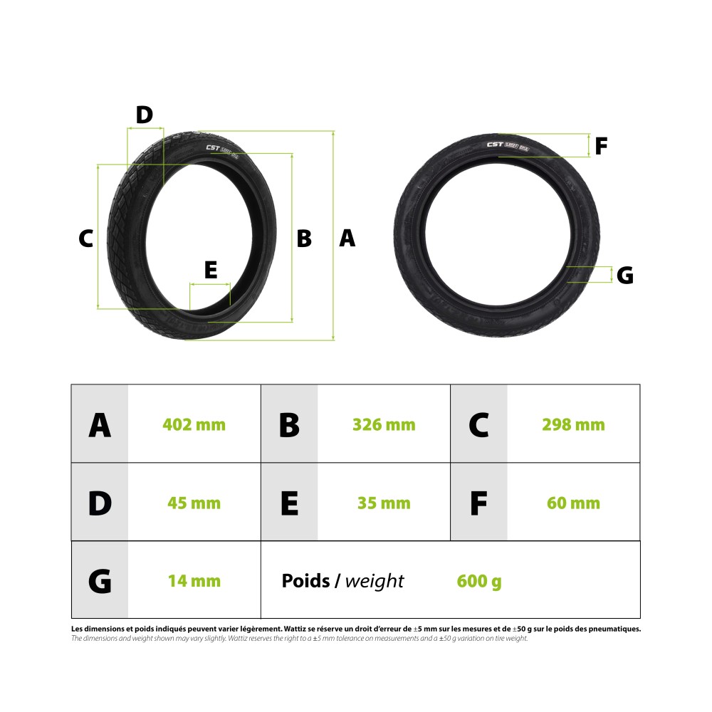 Gyrorad-Reifen 16x2.125