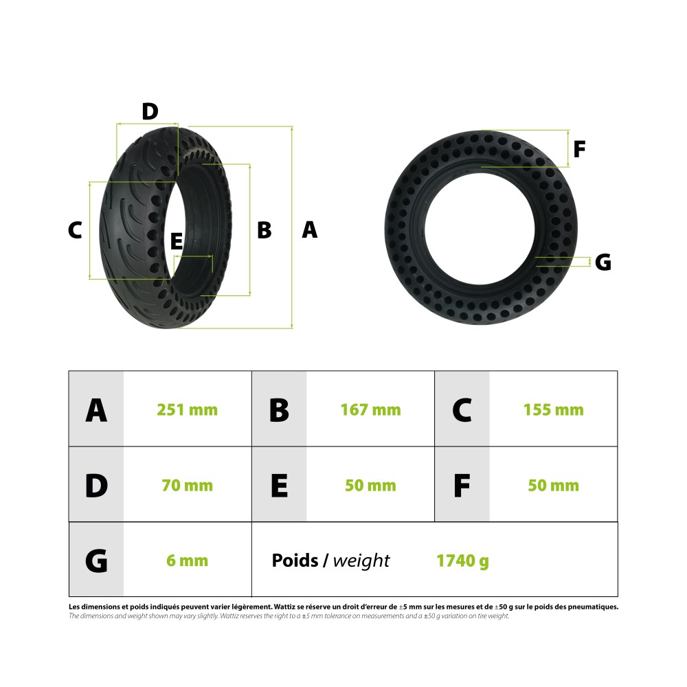 Solid tire 10x2.70-6.5