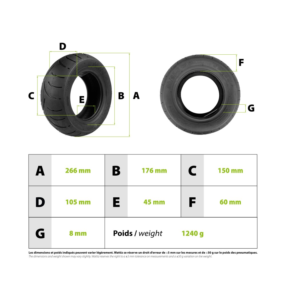 Reifen 90/65-6 Tubeless