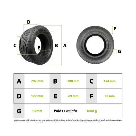 Pneu tubeless 125/60-7 CST Dualtron X pour trottinette électrique - wattiz