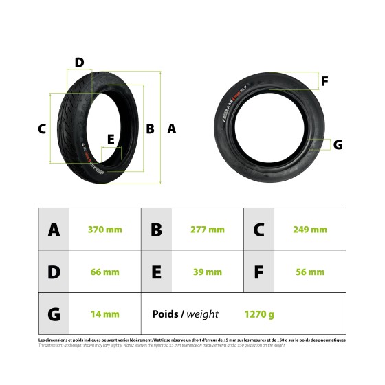 Pneu 2.50-10 Dualtron City pour trottinette électrique - wattiz