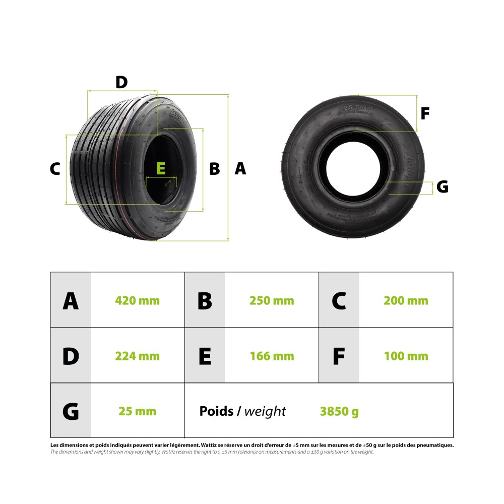 Citycoco Tire 225/55-8