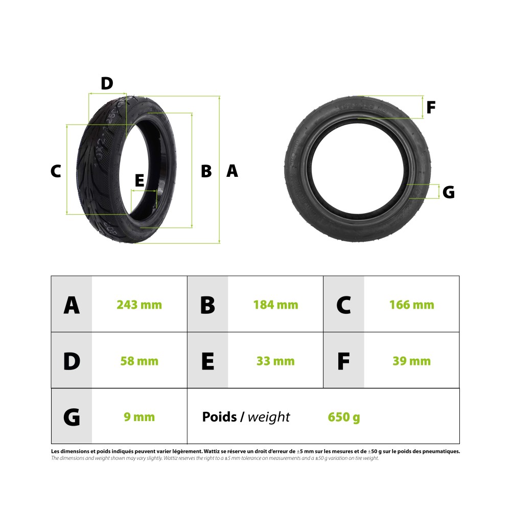 Ninebot F Xiaomi Mi4 Tubeless Gel Anti Puncture Tyre 10x2.125-6.5