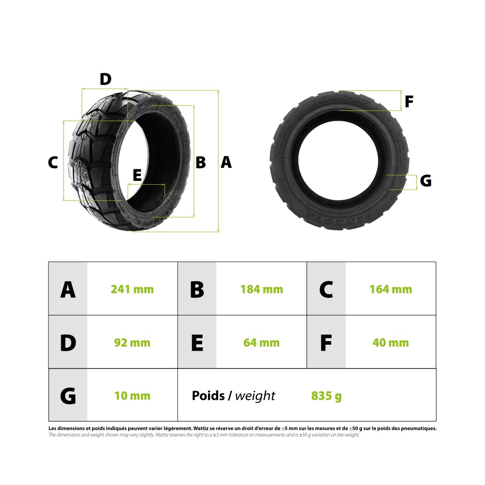 85/55-6.5 Tubeless Urbanglide E-cross Smartgyro Rockway tyre