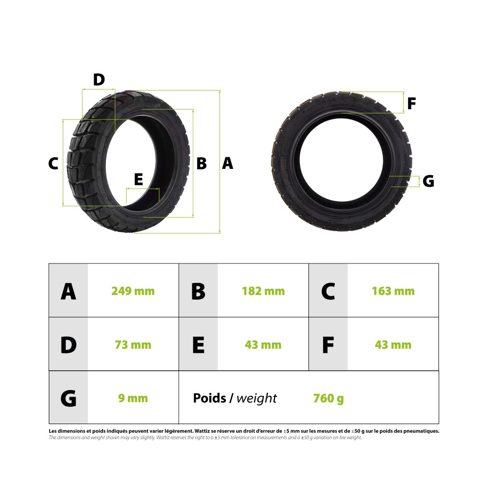 10x2.75-6.5 Offroad tubeless tyre Urbanglide E-cross Smartgyro