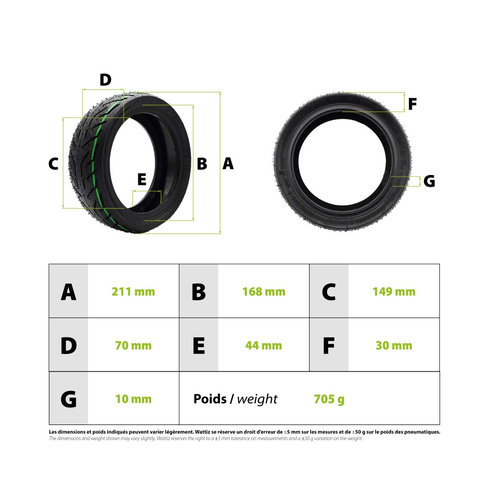CST Neumático sin cámara 9x2.50-6 + gel antipinchazos Nami Stellar