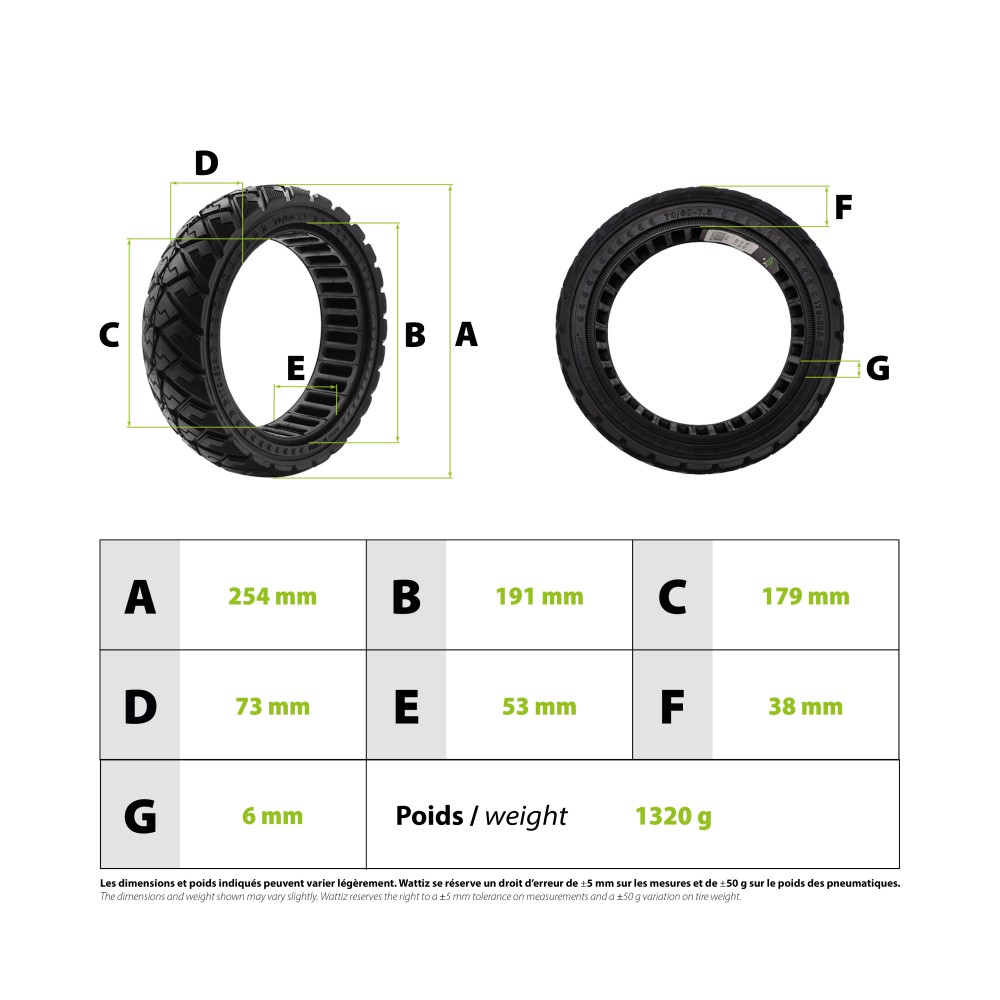Vollgummireifen 70/60-7.5 Ninebot Segway ZT3 Pro