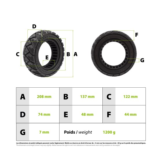 Pneu plein 9x3.0-5.5 Kukirin G2 Pro 2024 pour trottinette électrique - Wattiz