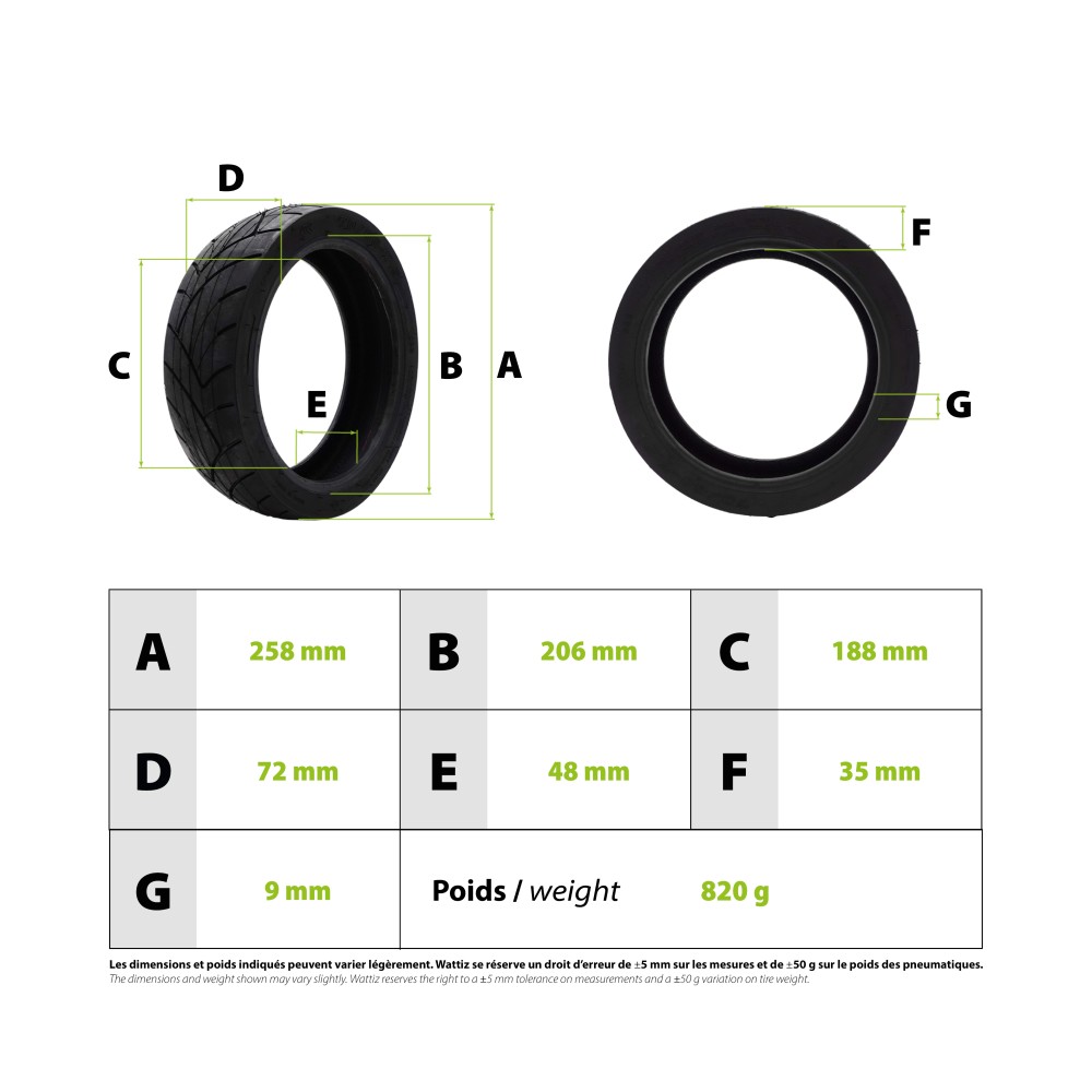 Neumático 70/60-7,5 Tubeless Ninebot Max G3