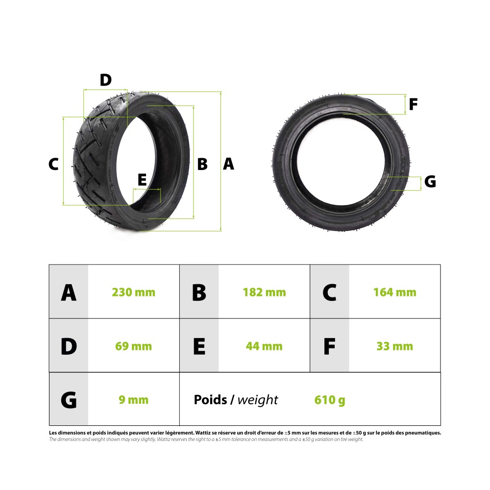 250x64 CST Neumático sin cámara