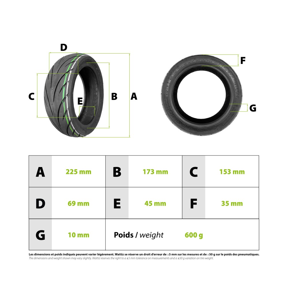 9.5x2.5 CST Tubeless Tire for Niu KQi3