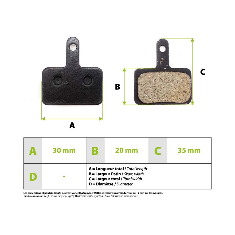 Bremsbeläge Shimano B01S Kaabo Mantis Zoom 30 mm halbmetallisch