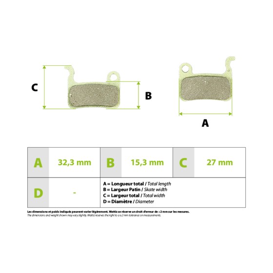 Plaquettes de freins métalliques Xtech Zoom pour trottinette électrique - wattiz