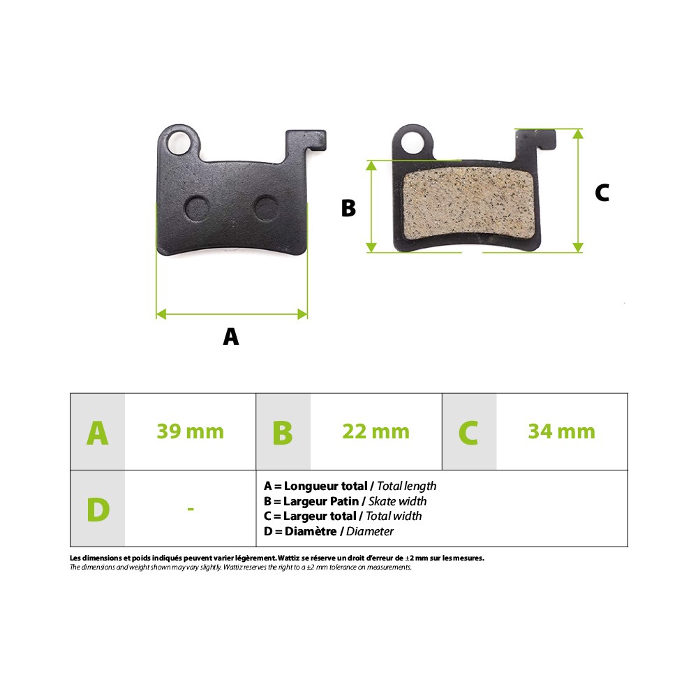 Semi-metal brake pads Dyisland