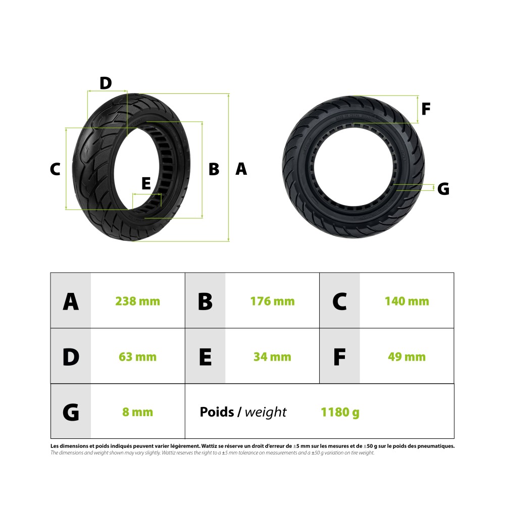 Solid tire 10x2.50 -35mm