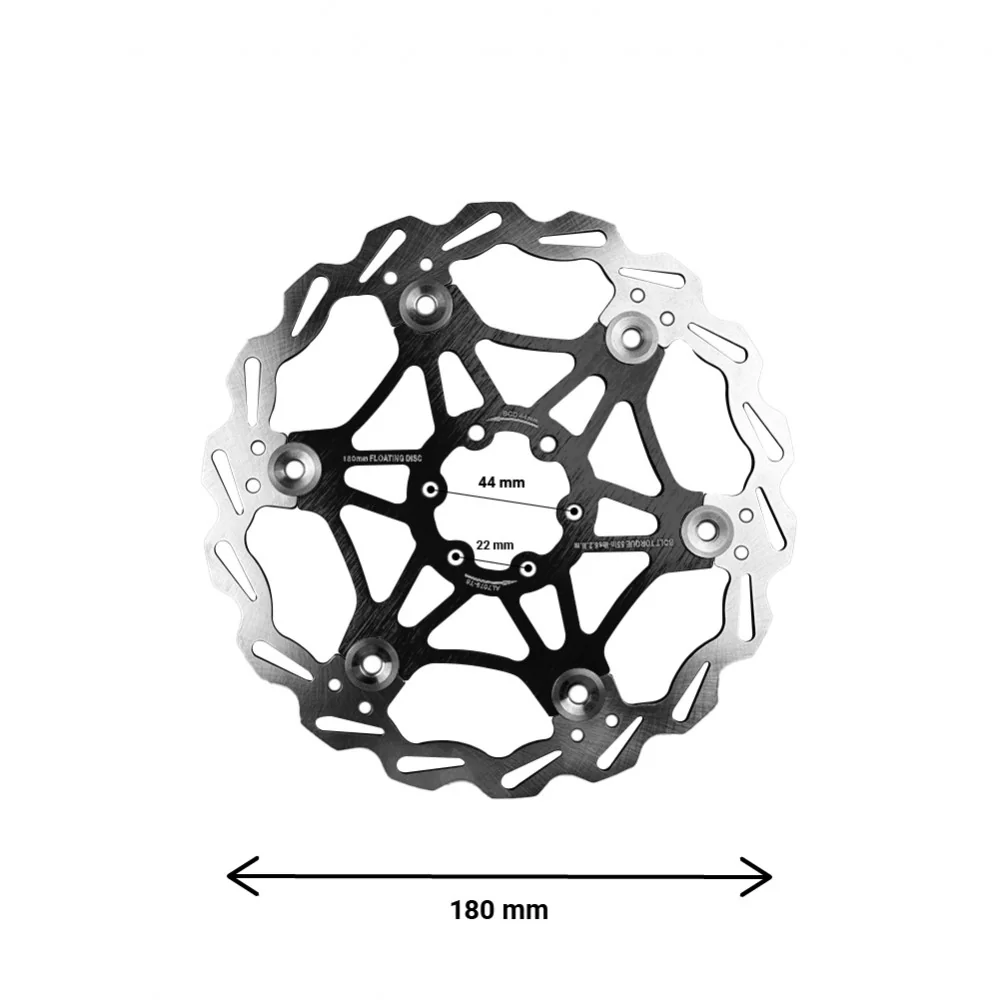 180mm floating brake disc with 44mm bolt circle (2 colors)